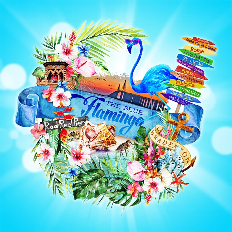 T-shirt Designed by MS Design Graphics for The Blue Flamingo.