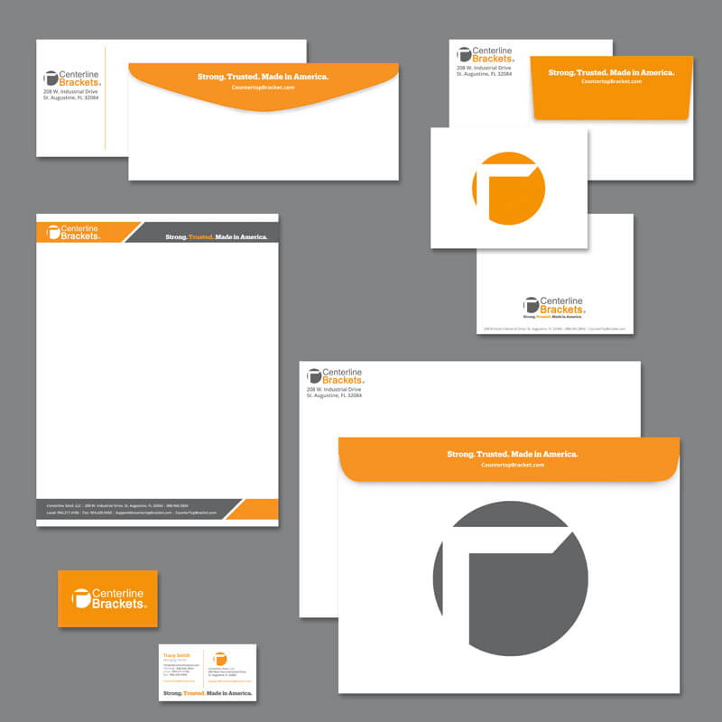 Print Collateral Designed by MS Design Graphics for Centerline Brackets.