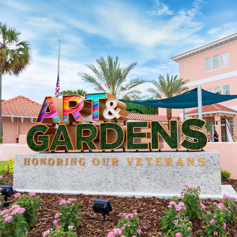 Street Sign Designed by MS Design Graphics for Ormond Memorial Art Museum and Gardens.